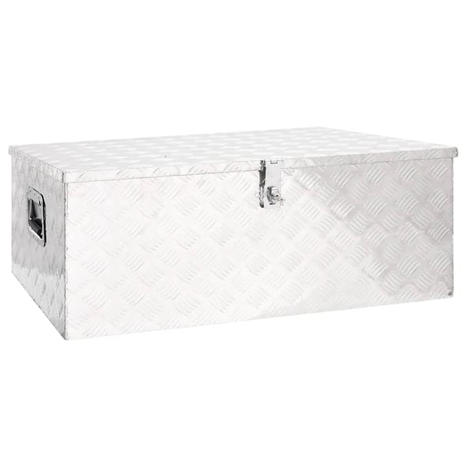 vidaXL - Opbergbox - 100x55x37 - cm - aluminium - zilverkleurig