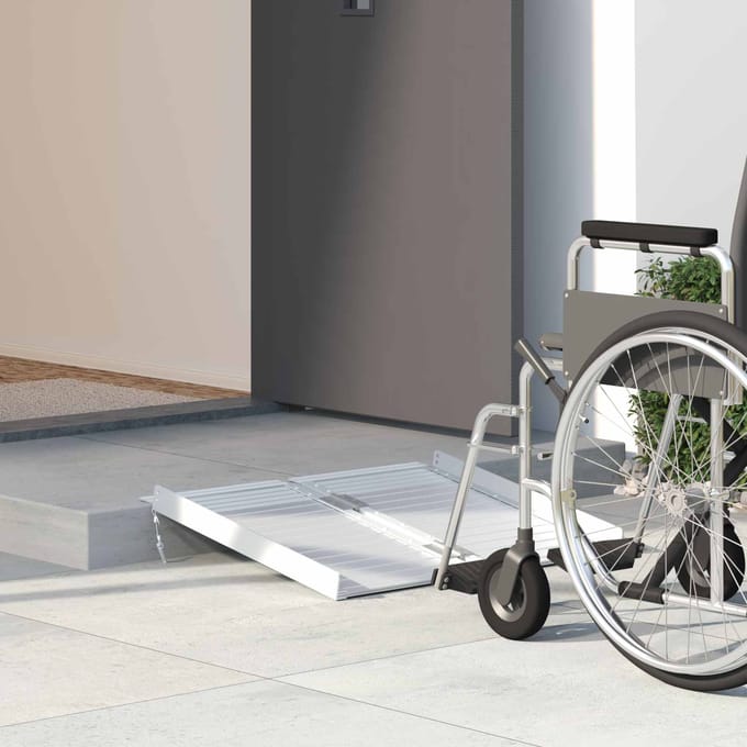 vidaXL Oprit voor rolstoel 270 kg Zilver 62 x 73 x 5 cm Aluminium
