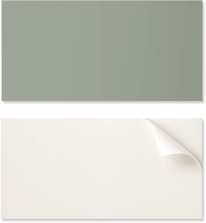 Zelfklevend vinylpaneel met decoratieve print, 100x50 cm, grijsgroen.