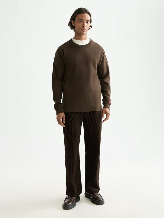 Scotch & Soda Merino Double Face Dropped Shoulder Crewneck Demitasse Größe: XL | Pullover Outlet | Herren