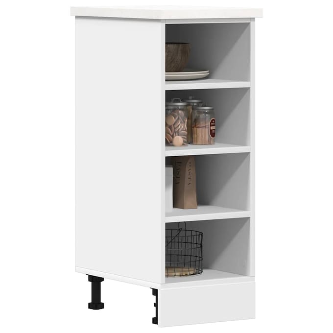 vidaXL - Onderkast - Riga - 30x44,5x81,5 - cm - bewerkt - hout - wit