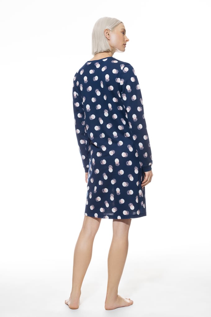 Nachthemd Serie Scribbled Dots Deep Marine