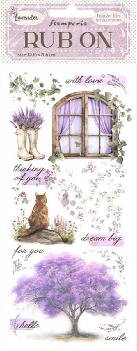 Stamperia Lavender Rub-On 4x8,5 Inch Window (DFLRB99)