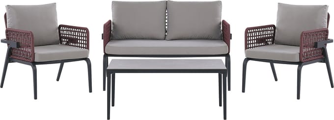 SCIACCA - Loungeset voor 4 - Grijs - Aluminium