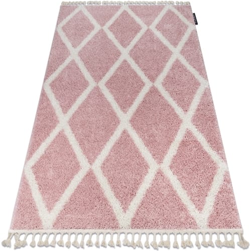 Kleden Rugsx Tapijt BERBER TROIK A0010 rozekleuring / witrand 140x190 cm
