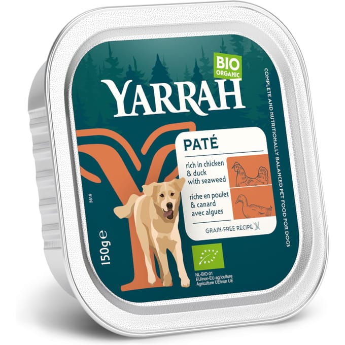Yarrah Biologische Paté 12 x 150 g - Bio Kip met Bio Eend en Bio Zeewier