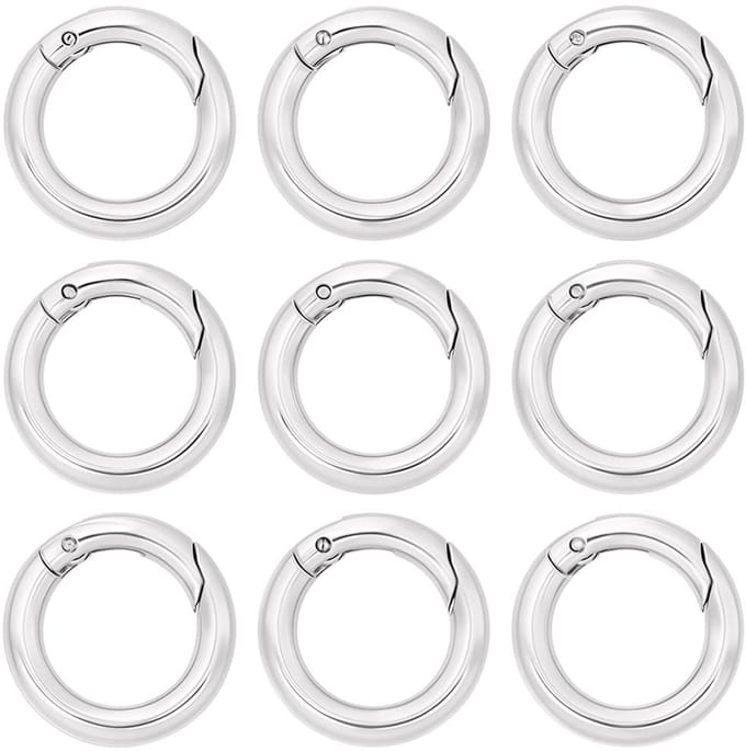 Dailygoods - Set van 12 Lente Sluitingen met O Ringen en Karabijnhaak