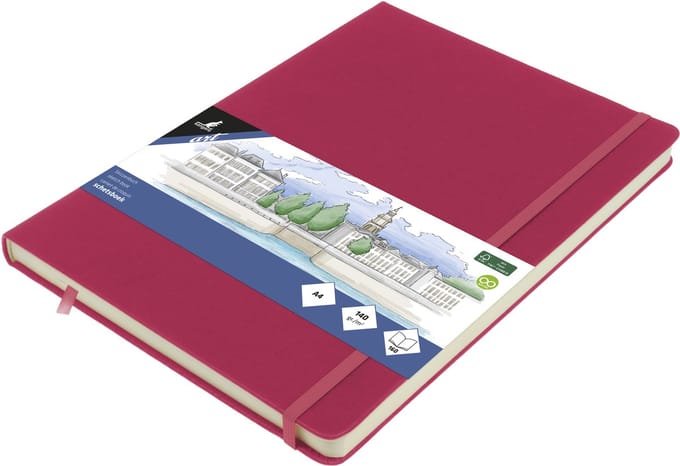 Kangaro schetsboek - A4 - ruby - met elastiek en lint