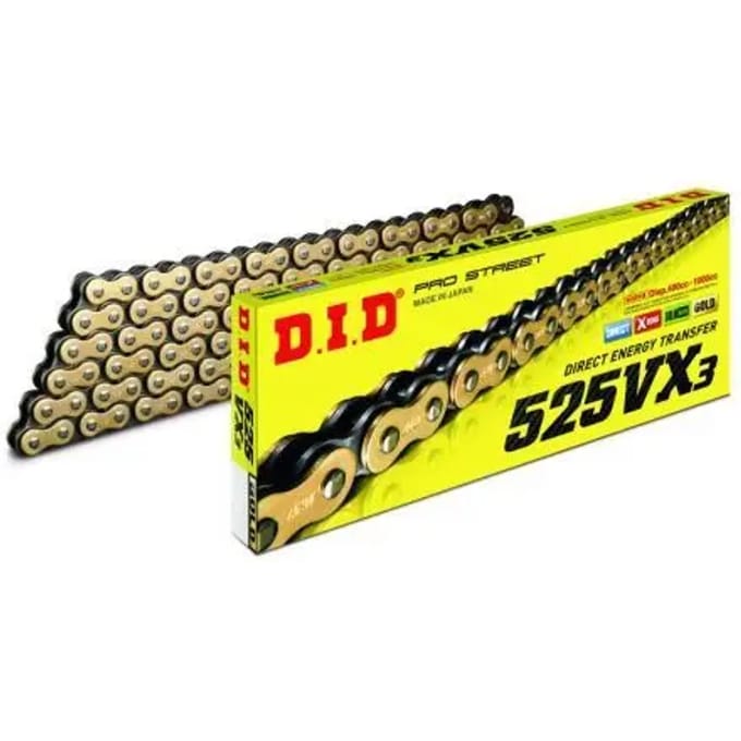 Motorfiets rolketting D.I.D 525Vx3(G&B) X 114 Mail. Zj