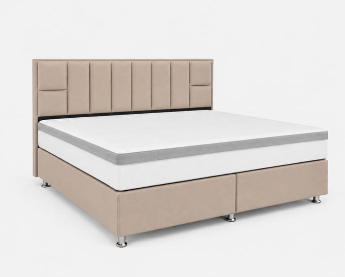Opberg Boxspring Bellagio - 120x200 Compleet - Beige - Luxe Living Home