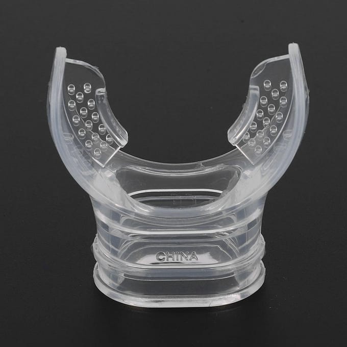 Wegwerp Transparant Siliconen Professioneel Duiken Standaard Bijt Mondstuk (Transparant) white