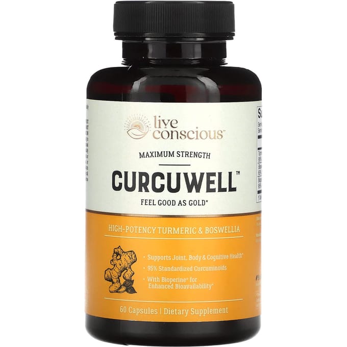 Vivre Conscient, Curcuwell, Force Maximale, 60 Capsules