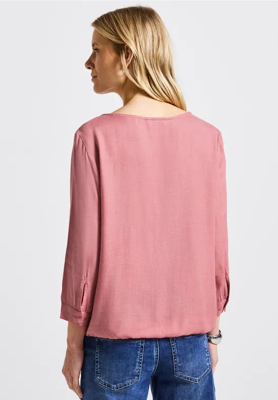 Gemêleerde blouse met ronde hals