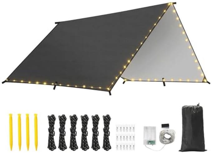 Waterdichte Campingzeil 3 x 3 m - Ideaal voor Buiten, Wandelen en Reizen