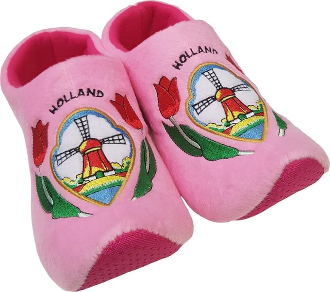 Klompsloffen roze molen - 36-38