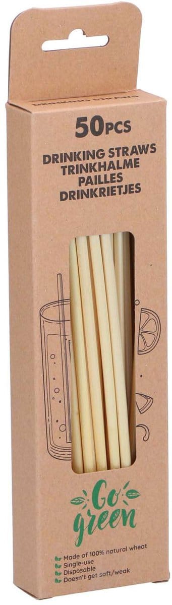 Drinkrietjes riet 20cm set a 50 stuks