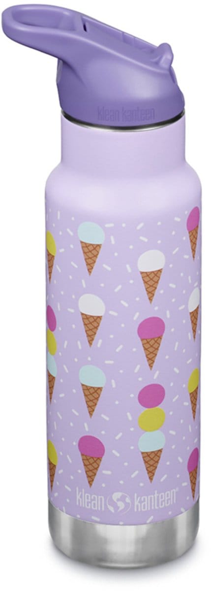 Klean Kanteen Kid Kanteen Classic Insulated 355ml - Flip Sport Cap Ice Cream Purple- drinkfles kids - met RVS rietje