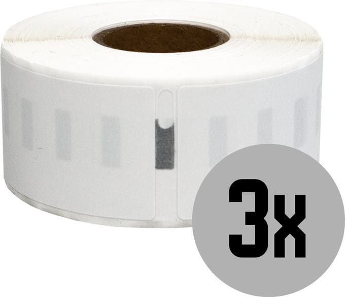 DULA Dymo Compatible labels - Verwijderbaar - Wit - 99010 - S0722370 - Adresetiketten - 3 rollen - 2