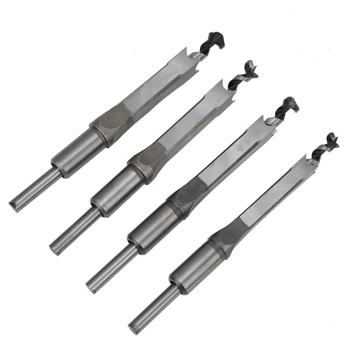 4 stuks set 12.7?16mm Houtbewerking Vierkant Gat Boorbits Lagerstaal Vierkant Gat Boorbits