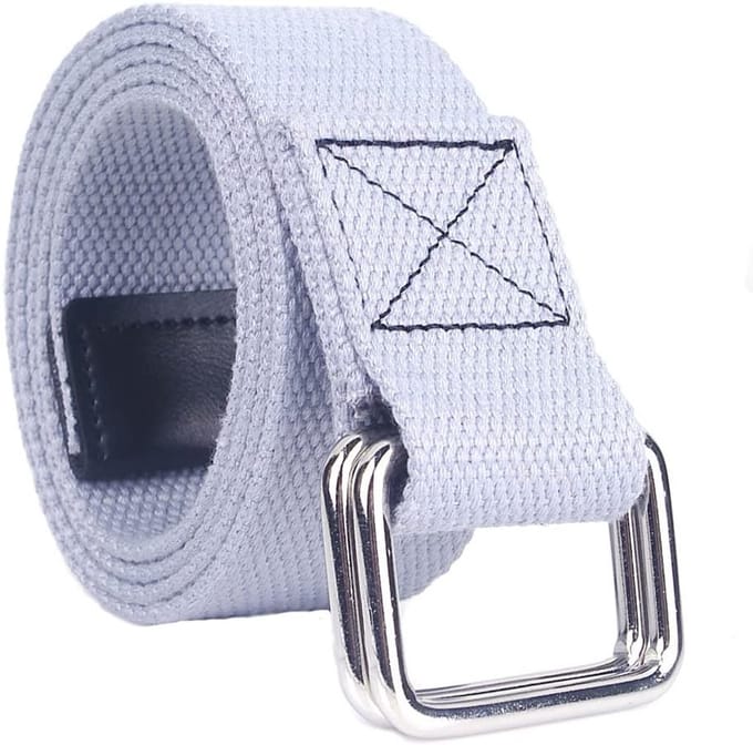 Verstelbare Unisex Canvas Riem, Casual Webbing Riem met Dubbele Ringgesp, 110cm Elastische Riem voor Jeans en Broeken