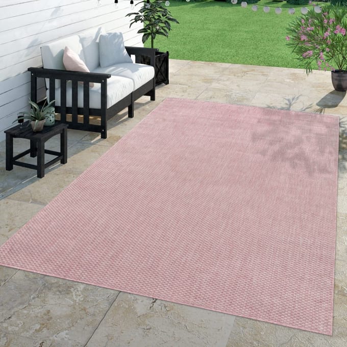 Tapijt Buiten Woonkamer Eetkamer Balkon Weerbestendig 60 x 100 cm Rechthoek 60 x 100 cm Rechthoek Roze