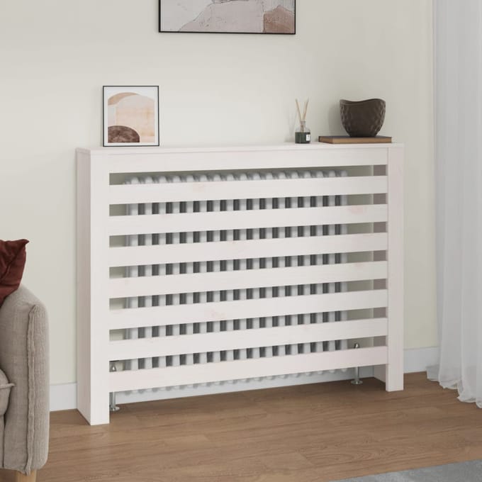 vidaXL Radiatorombouw 108,5x19x84 cm massief grenenhout wit