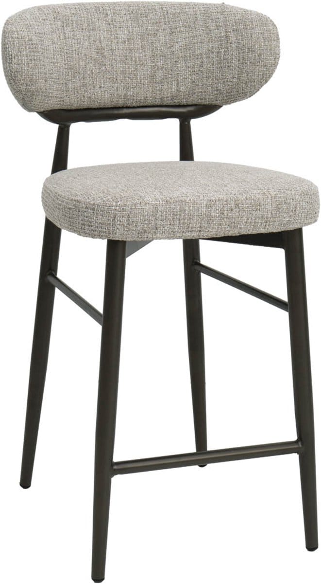 DÉJA Living Barkruk Milan - Beige/Brons - Zithoogte 75cm - Set van 2