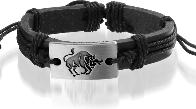 Montebello Armband Stier - Leer - Metaal - Horoscoop - 20-23cm