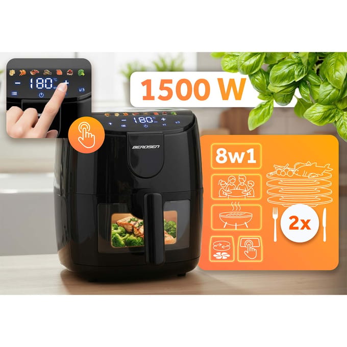 Berdsen BD-658 - Airfryer - 4 liter - 1500W - Zwart