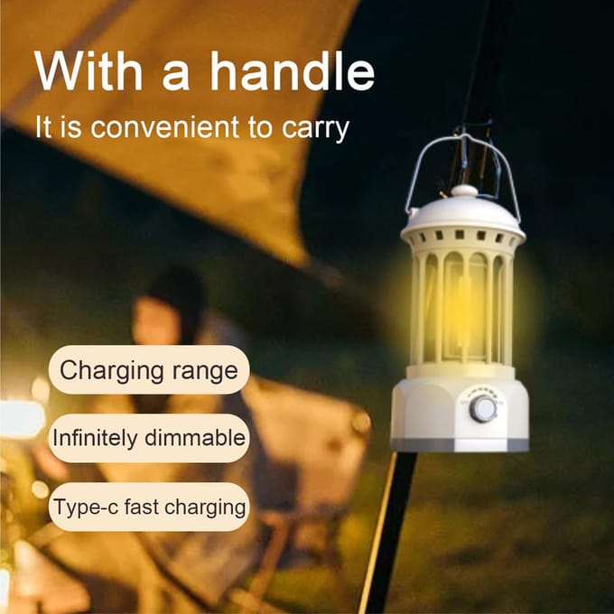 Oplaadbare draadloze campinglamp Traploos dimmen Outdoor Retro Tentlicht Thuisatmosfeer rood