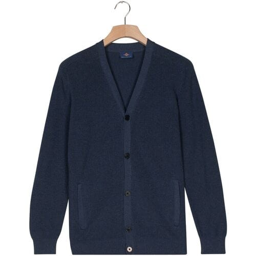 Baileys Vest Uni Color Subtle Structure Button Closure Dark Denim Blue / male