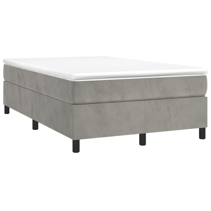 vidaXL - Boxspring - bed - 120x200 - cm - fluweel - lichtgrijs