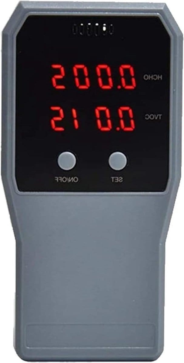 Luchtkwaliteit Monitor - CO2 Meter - Binnenlucht Meten - Geavanceerde Sensor - Compact Formaat - Grijs
