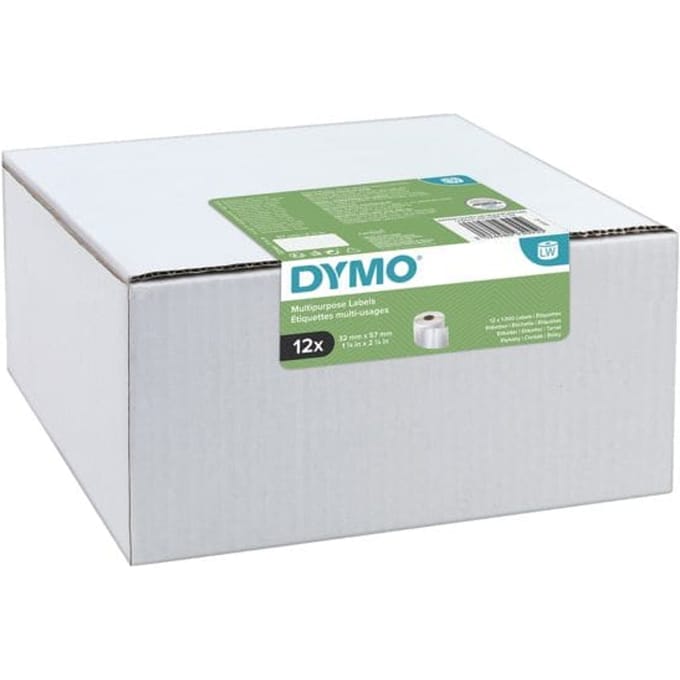 DYMO originele LabelWriter multifunctionele labels | 32 mm x 57 mm | 12 met elk 1000 labels (12.000 zelfklevende etiketten) | voor de LabelWriter labelprinters | gemaakt in Europa