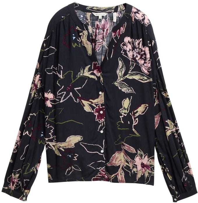 Tom Tailor - Losvallende blouse met patroon - Maat 36 - big flower design