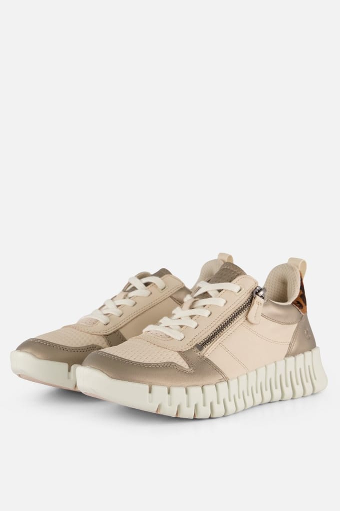 Dames sneakers met veters en rits Ecco Gruuv