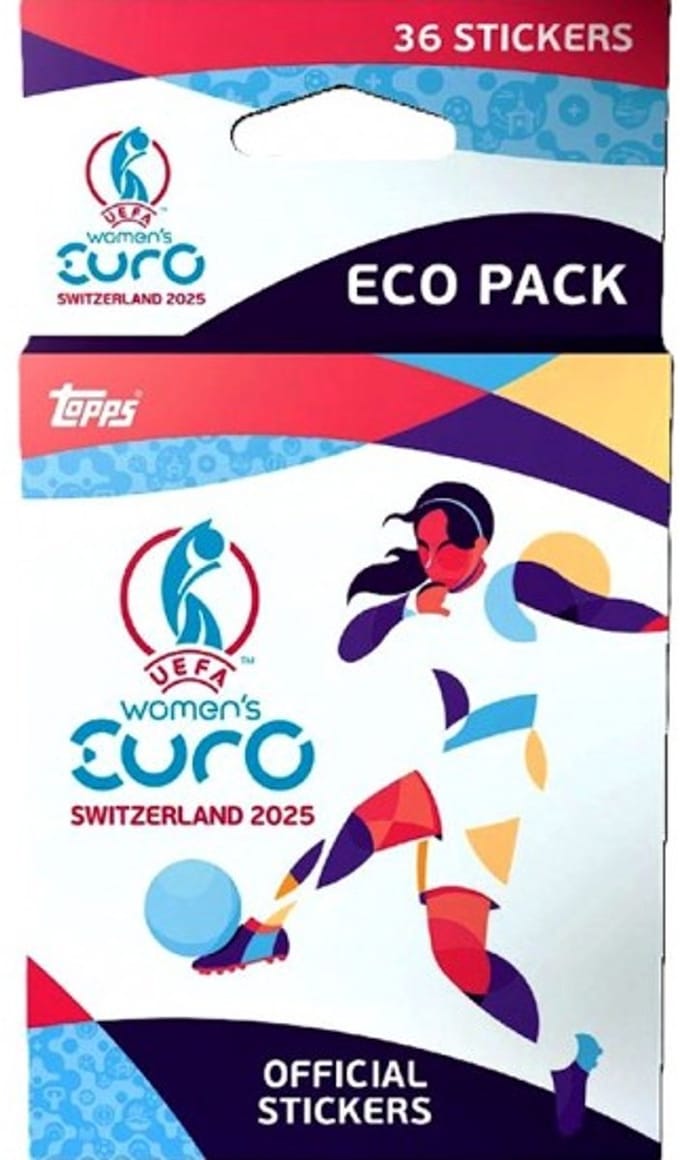 TOPPS UEFA WOMEN'S EURO 2025 ECOPACK 36 STICKERS