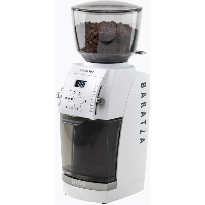 Baratza Vario W+ Koffiemolen Wit | ZCG921WHT4FEU1A | Precisie 54 mm schijfmaalwerk met gewichtsgestuurde dosering en 220 instelbare maalstanden