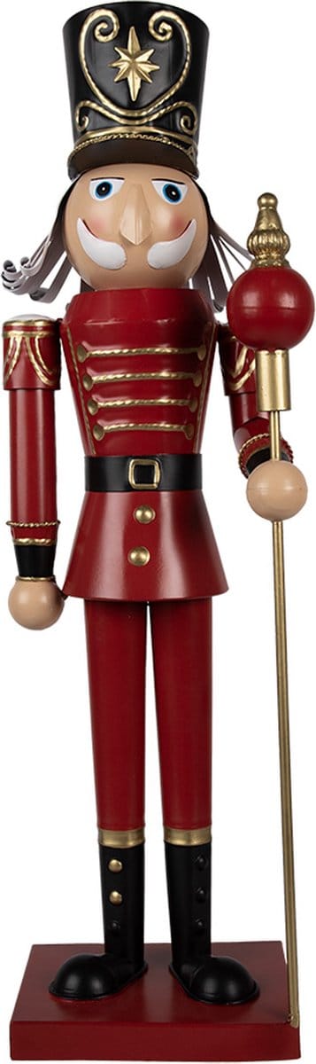 Clayre & Eef Kerstdecoratie Notenkraker 60 cm Rood Metaal