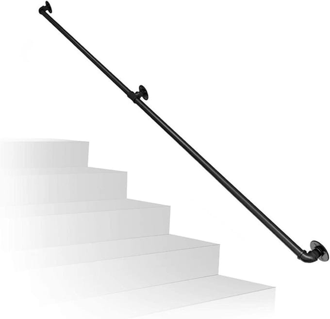 Leuning Trap - Trapleuning Hek - Veilig Traplopen - Stevig Smeedijzer - 1 Meter - Zwart