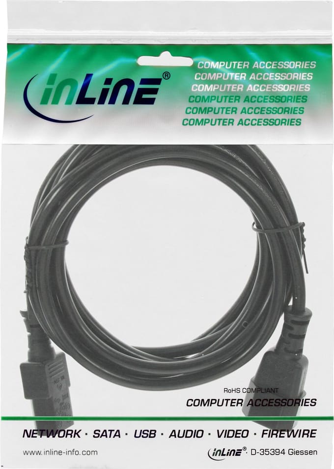 InLine - power extension cable - power IEC 60320 C13 to power IEC 60320 C13 - 50 cm