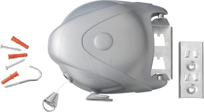 Waslijn Jumbo - 15 meter uittrekbaar grijs met automatisch polystyreen