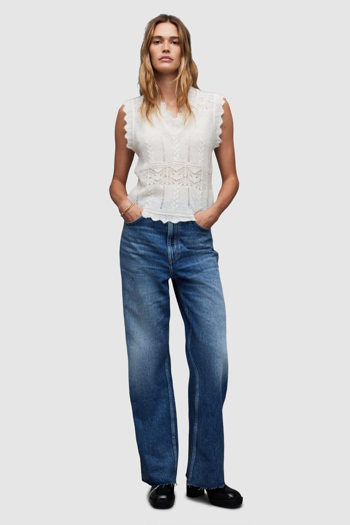 AllSaints Vanessa Top Chalk White Taglia: M | Canottiere Outlet | Donna | Bianco