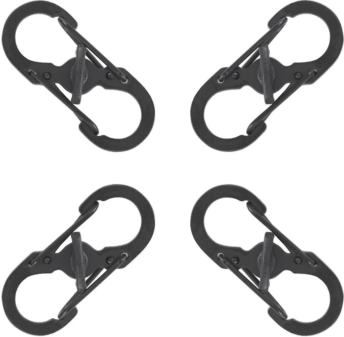 Mini-karabijnhaken set - ideaal voor outdoor - 4 stuks