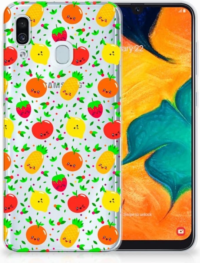 Back Cover voor Samsung Galaxy A30 Siliconen Case Fruits