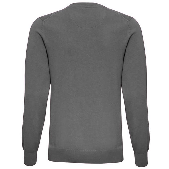 Asquith & Fox Herenkatoenrijke V-hals trui (Houtskool)