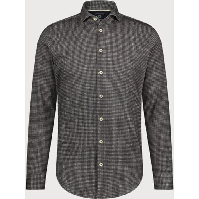 Blue Industry Overhemd Print Bruin - Maat 38 - Heren - Overhemden Casual