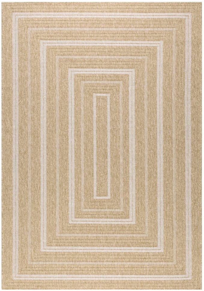 sweeek - Rechthoekig tapijt jute-effect beige voor binnen/buiten - daymo