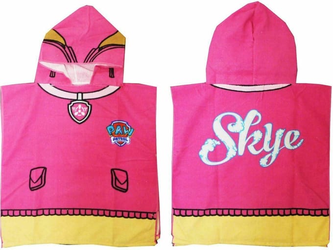 Paw Patrol badponcho - roze - Skye poncho