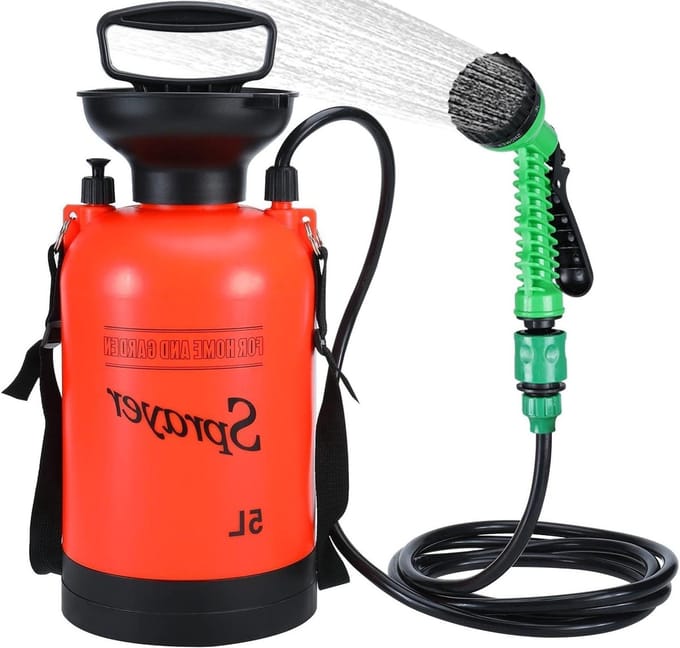 Draagbare Douche - Camping Douche - Buiten Reinigen - 7 Sproei Modi - 5 Liter - Oranje